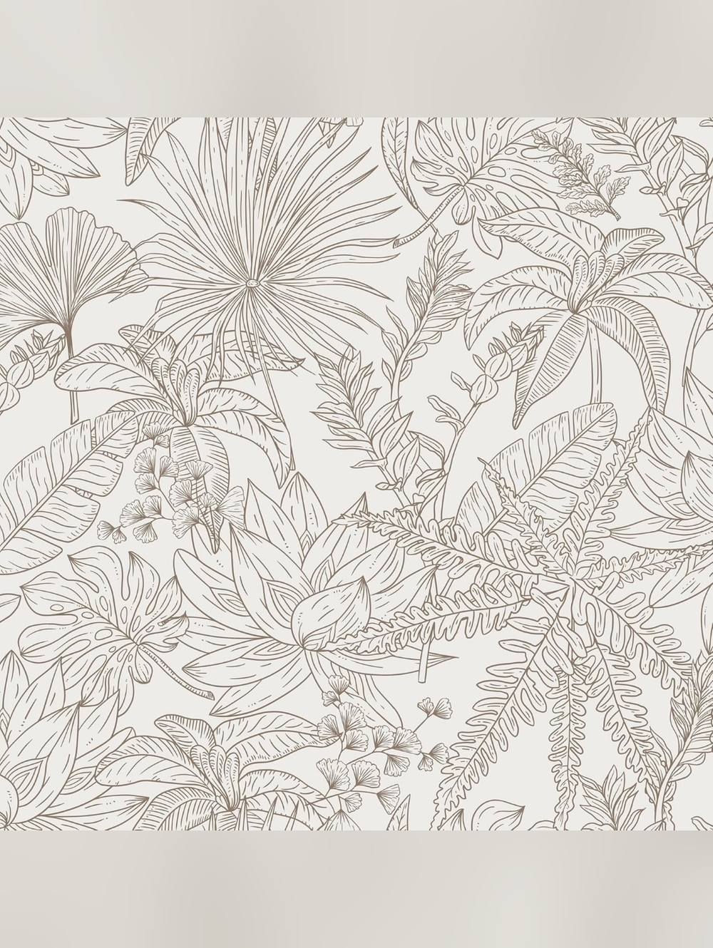 Guvana Peel and Stick Wallpaper Floral Leaf Brown 17.3x78.7 Self Adhesive Decor